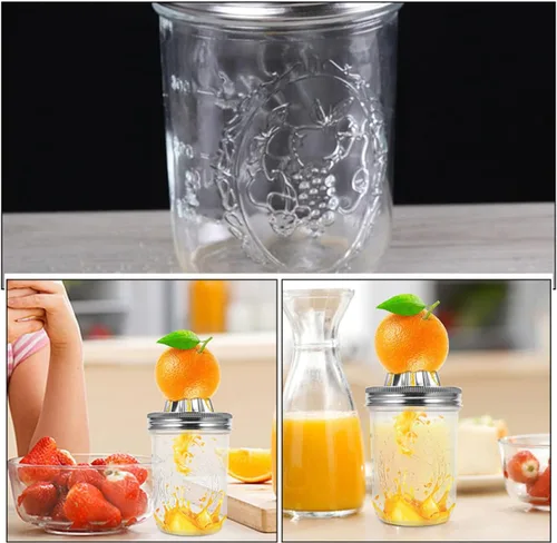 Vista 9 de DOITOOL Manual Stainless Steel Lemon Juicer and Orange Handheld Fruit Squeezer for Mason Jar 480Ml, Can Citrus Juicer for Kitchen Use
