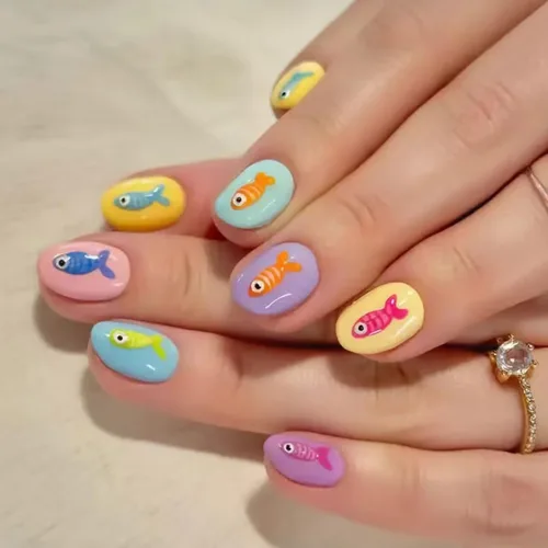 Vista 10 de BABALAL Uñas con diseño, de uñas con pegamento para mujeres y niñas
