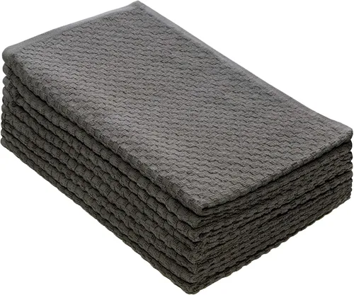 Vista 29 de COTTON CRAFT - Juego increíble de toallas de cocina - Juego de 8 toallas de rizo - 100% algodón Euro Café con textura gofré - Toalla de cocina Beige