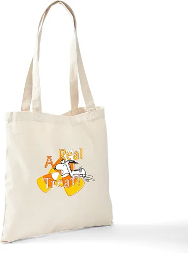 Vista 6 de CafePress Snoopy Un verdadero manjar Bolso de compras reutilizable de lona natural color beige