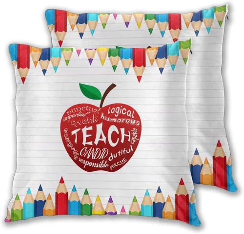 Vista 20 de Juego de 2 fundas de almohada cuadradas de Acción de Gracias, hojas de arce otoñales, fundas protectoras para sofá con cremallera oculta, 16 x 16