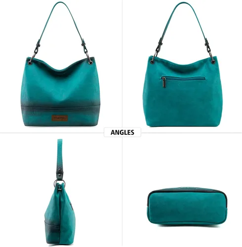 Vista 39 de Wrangler Hobo - Bolsas para mujer de cuero vegano con asa superior, bolsos de hombro y bolsos