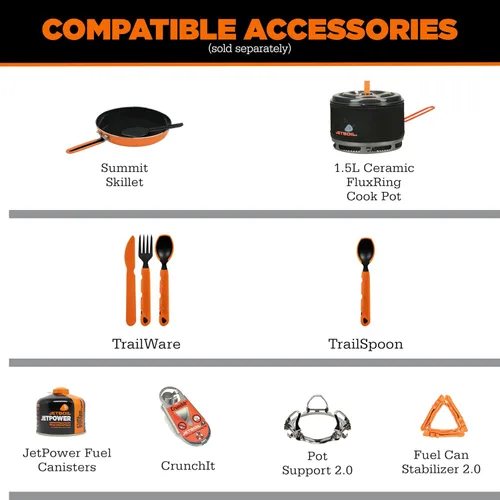Vista 9 de Jetboil TrailCook - Sistema de cocción para estufa de camping y mochilero de 1.2L con control de calor ajustable, nuevo para 2026
