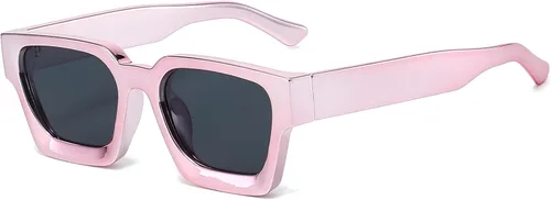 Vista 133 de AIEYEZO Gafas de sol cuadradas para mujeres y hombres, gafas de sol cuadradas con montura gruesa, estilo de diseñador simple