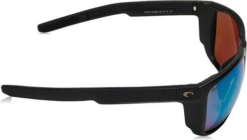 Vista 3 de Costa Man - Gafas de sol con montura negra mate, lentes de espejo azul, 2.44 pulgadas