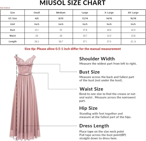 Vista 6 de Miusol Vestido largo formal de fiesta de noche con cuello en V profundo para mujer