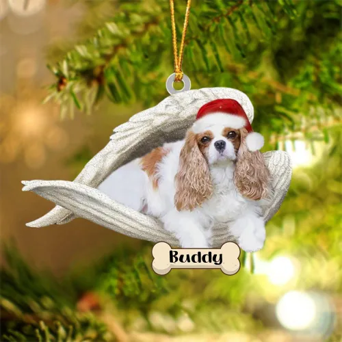 Vista 67 de Afghan Hounds - Adorno de Navidad con alas de ángel durmiente, recuerdo personalizado para perros 2024, adorno de forma acrílica, regalos
