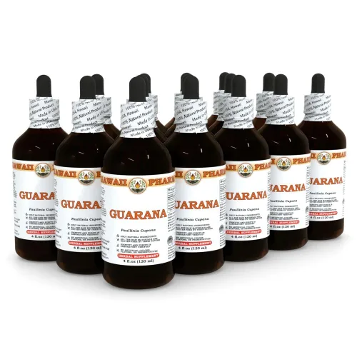 Vista 3 de HawaiiPharm Extracto líquido de semilla de guaraná, 4 onzas líquidas, paquete de 15