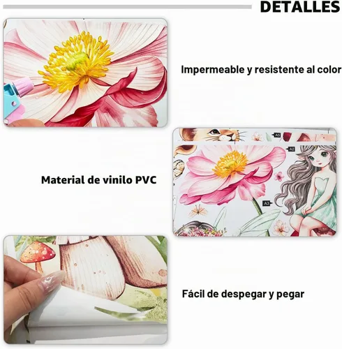 Vista 8 de 2 hojas de calcomanías de pared de hadas para dormitorio de niñas, murales de pared de flores, vinilo para despegar y pegar, calcomanías de pared