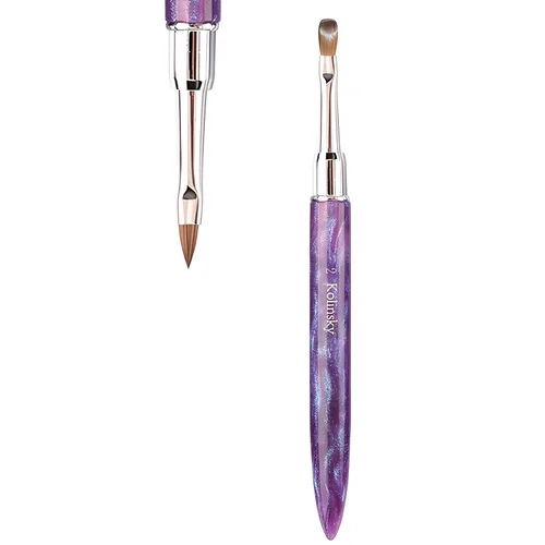 Vista 11 de Kolinsky - Brocha de uñas acrílicas, tamaño 10, 100% puro, mango resistente, forma ovalada, herramientas de diseño de uñas en polvo acrílico