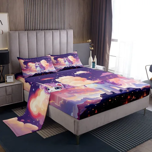 Vista 28 de Erosebridal Juego de sábanas de animales de la selva para niñas y niños, juego de sábanas de safari salvaje con diseño de elefante, oso, tigre