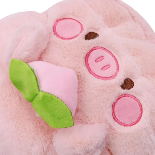 Vista 8 de Linda mochila de peluche para niña, bolsa de peluche kawaii de cerdo para la escuela, mini bolsa de felpa para niñas y mujeres, bolso mullido