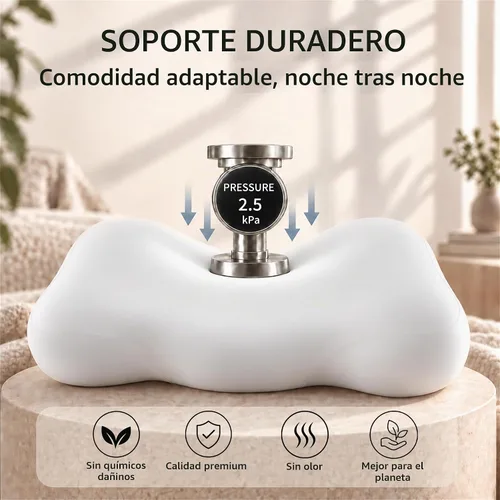 Vista 7 de Almohada cervical ergonómica para el cuello, espuma viscoelástica de Gris