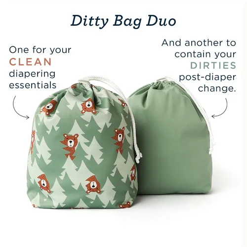 Vista 3 de Esembly Ditty Bag Duo - Bolsas húmedas reutilizables impermeables para pañales de tela, trajes de baño, artículos de tocador y aperitivos, juego