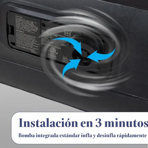 Vista 4 de Colchón de aire del tamaño gemelo con la bomba incorporada, colchón inflable de la cama inflable para acampar