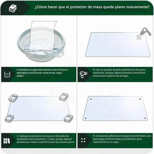Vista 7 de Protector de PVC transparente de 8 x 36 pulgadas de grosor de 0.1 in de grosor, tapete rectangular pequeño de plástico de cristal, protector de mesa