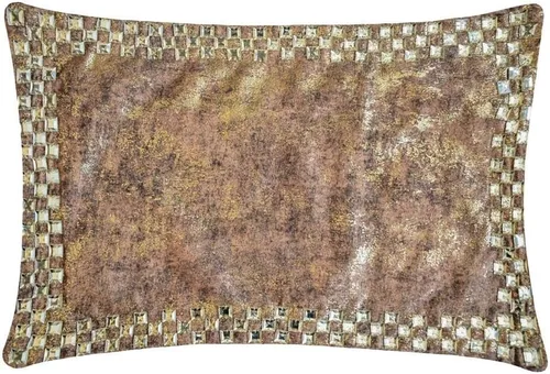 Vista 93 de The HomeCentric Fundas de almohada lumbares doradas de 12 x 14 pulgadas (11.8 x 13.8 in), de piel sintética, con diseño de animales, estilo moderno