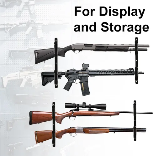 Vista 6 de Soportes para pistola – Soporte de pared para pistola – Ganchos para pistola de caza de rifles – 2 ganchos en J de metal recubierto de PVC