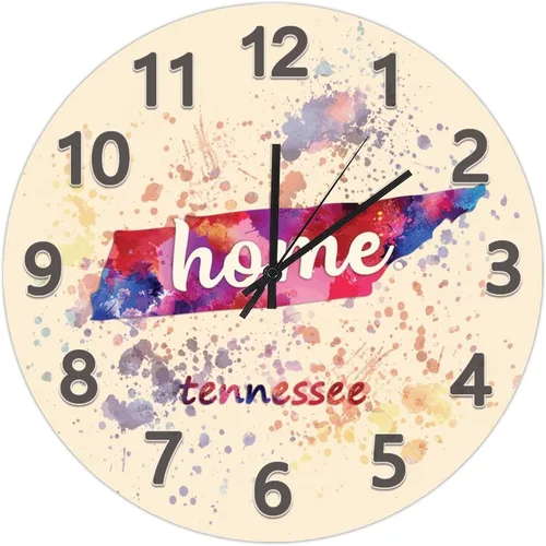 Vista 91 de UFunhome Reloj de pared con mapa del estado de Nevada, acuarela, Estados Unidos, reloj redondo de madera, funciona con pilas, silencioso, sin