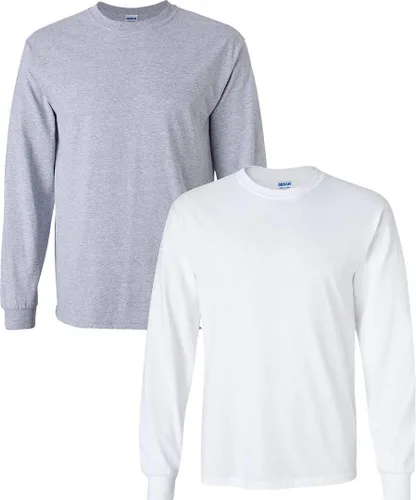 Vista 18 de Gildan Camiseta de manga larga de algodón ultra para adulto, estilo G2400, paquete múltiple Militar + ceniza.