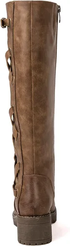 Vista 5 de GLOBALWIN Women's Boots Back Lace Up Fall Winter Fashion Knee High Boots For Women