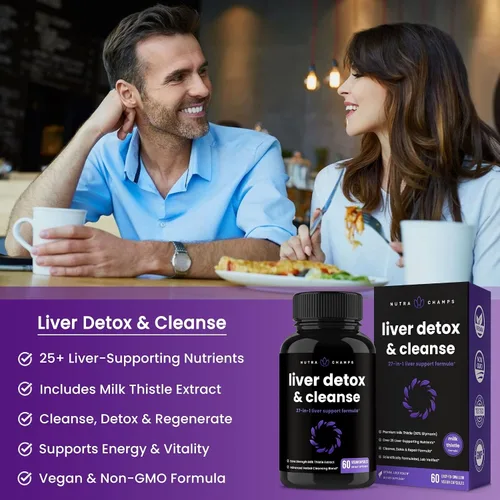Vista 4 de NutraChamps Paquete de 2 cápsulas de limpieza hepática y cápsulas de limpieza renal