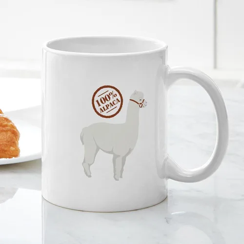 Vista 4 de CafePress 100% Alpaca Mugs Taza de café de cerámica de 11 oz (11.0 fl oz)