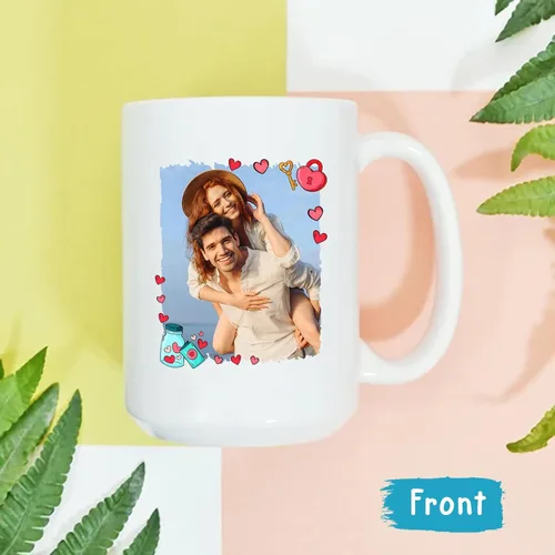 Vista 4 de A True Love Story Never Ever Taza, regalos de boda, regalos de pareja con foto personalizada para él y ella, taza de café con imagen de pareja, taza