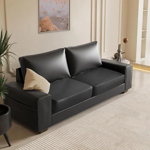 Vista 2 de Fundas de cojín de piel sintética para sofá, fundas de asiento de sofá, fundas de asiento de caravana impermeables con parte inferior elástica