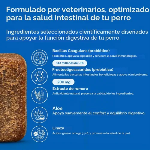 Vista 6 de Probióticos para perros para la salud intestinal, salud digestiva, estómago sensible, diarrea, inmunidad, piel/pelaje - probióticos prebióticos