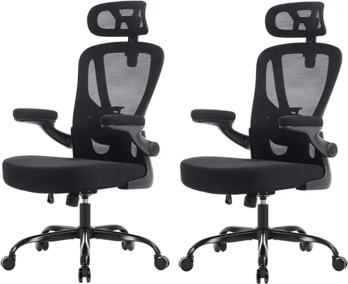 Vista 12 de Silla ergonómica de oficina, silla de escritorio de malla, color Negro