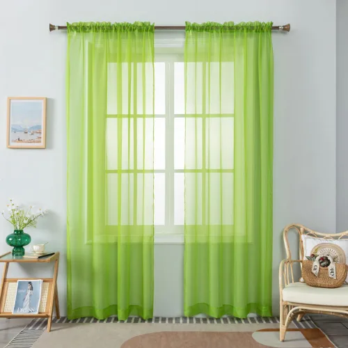 Vista 29 de WPM - Cortinas traslúcidas de color beige de 60 pulgadas de ancho x 95 pulgadas de largo, 2 paneles tratamiento de ventana para sala de estar