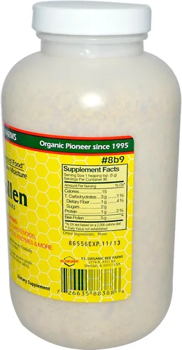 Vista 2 de Polen de abeja - Granulares enteros de baja humedad YS Eco Bee Farms 16 oz Granular