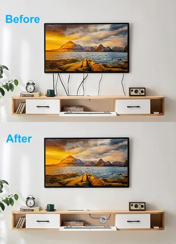 Vista 7 de Kit de gestión de cables de pared con accesorio de taladro de sierra perforadora - Incluye gestión de cables de alimentación y bajo voltaje