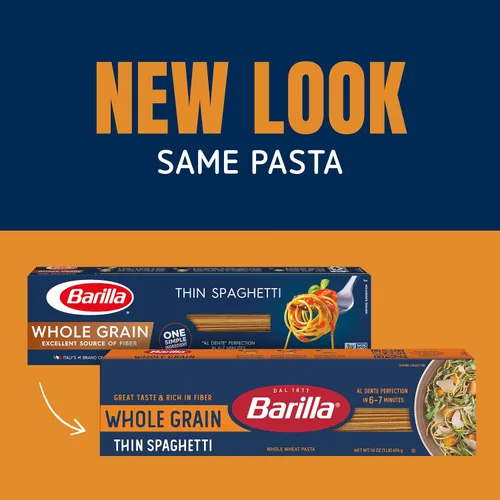 Vista 3 de Barilla Pasta de grano entero, espaguetis finos, 16 onzas (paquete de 20)