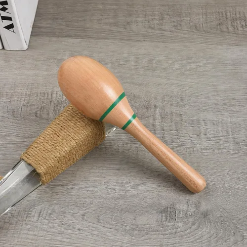 Vista 7 de 2 piezas de maracas de madera para niños y adultos, instrumento musical de maracas de madera Verde