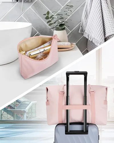 Vista 7 de BAGSMART Bolsa de viaje, rosa-2 piezas, Bolsa de viaje