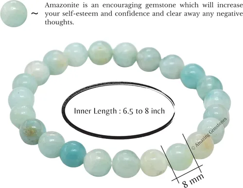 Vista 31 de Amazing Gemstone Pulsera de cristal para mujeres y hombres, pulsera de cristal curativo de protección, pulsera elástica con cuentas de piedras