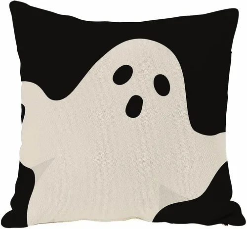 Vista 9 de JOOCAR Fundas de almohada de calavera de Halloween, diseño de esqueleto, divertida funda de cojín para sofá, decoración del hogar, 16 x 16 pulgadas