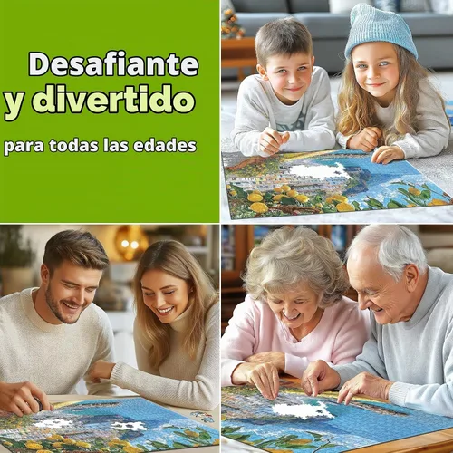 Vista 5 de MINIWAN Rompecabezas de 300 piezas de la Costa Amalfi, rompecabezas de alta calidad para adultos, estilo rústico, 17 x 11 pulgadas 300 piezas Costa