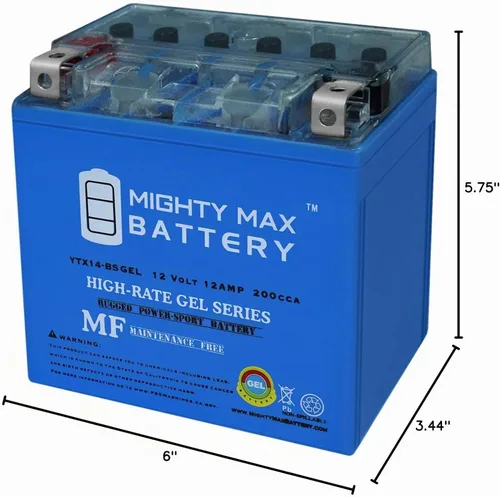Vista 9 de Mighty Max Battery YTX14-BS GEL Batería para Honda 420 TRX420 Fourtrax Rancher 4x4 2013