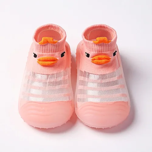 Vista 2 de Gaoqi Pantuflas de goma para niños pequeños, zapatos lindos para niñas y niños, parte inferior suave, antideslizantes, zapatos y calcetines