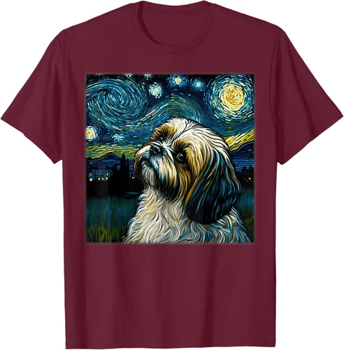 Vista 11 de Camiseta Surrealism Starry Night Shih Tzu Dog
