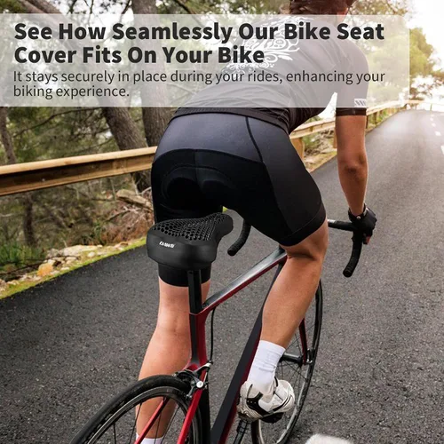 Vista 6 de DAWAY - Funda cómoda para asiento de bicicleta - Cojín acolchado de gel de silicona y espuma viscoelástica para asiento de bicicleta para hombres