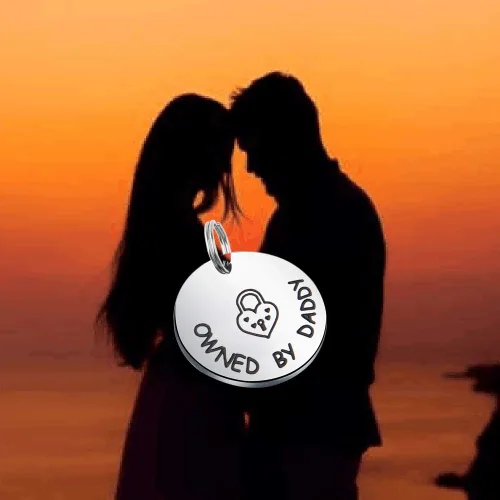 Vista 3 de MAOFAED Regalo para parejas, regalo para esclava propiedad de papá DDLG, regalo BDSM, regalo para el día de San Valentín, regalo para ella, Metal