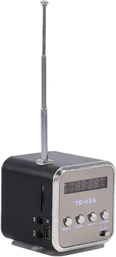 Vista 6 de Yoidesu TD-V26 Mini Altavoz Portátil Reproductor de Música Radio FM Batería Mini Pantalla Digital Altavoz Reproductor de Música para Computadora