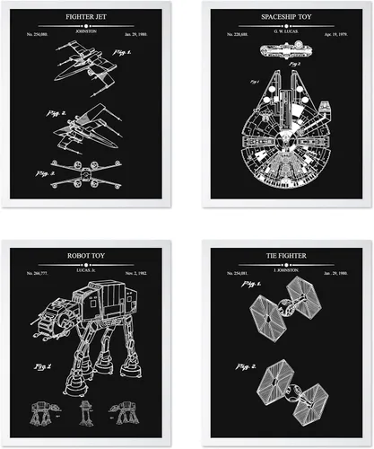 Vista 19 de Poster Master Póster de juguete de construcción de 2 piezas, estampado de patente de bloques de construcción, arte de minifigura, diseño