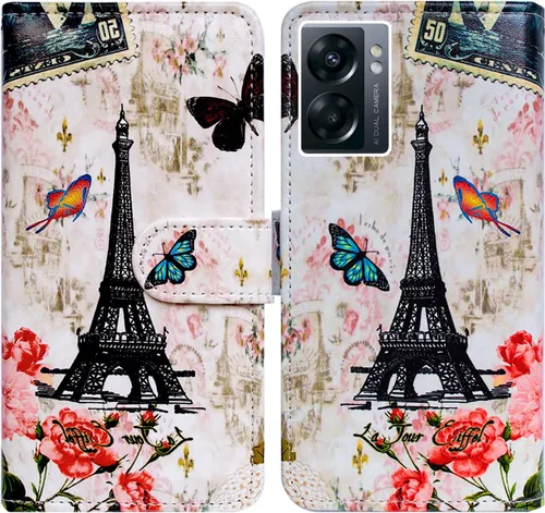 Vista 19 de Bcov Funda para OnePlus Nord N300 5G, diseño de pájaro negro y verde con tapa para teléfono con ranura para tarjeta y soporte para OnePlus Nord N300