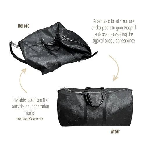 Vista 8 de Premium Organizer for Keepall Bag Organizer, fits Keepall 45 Insert, Handmade 3mm Thick Double-Layered Base Shaper Felt Snug Sturdy Fit