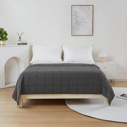 Vista 6 de Manta con peso para niños, de 40 x 60 pulgadas, manta refrescante de 5 libras para dormir, manta de material suave con cuentas de vidrio de primera